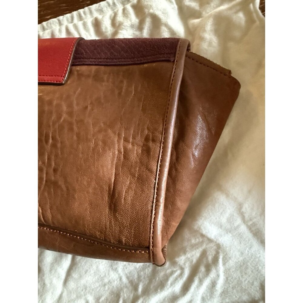 marc by marc jacobs color block brown red leather… - image 11